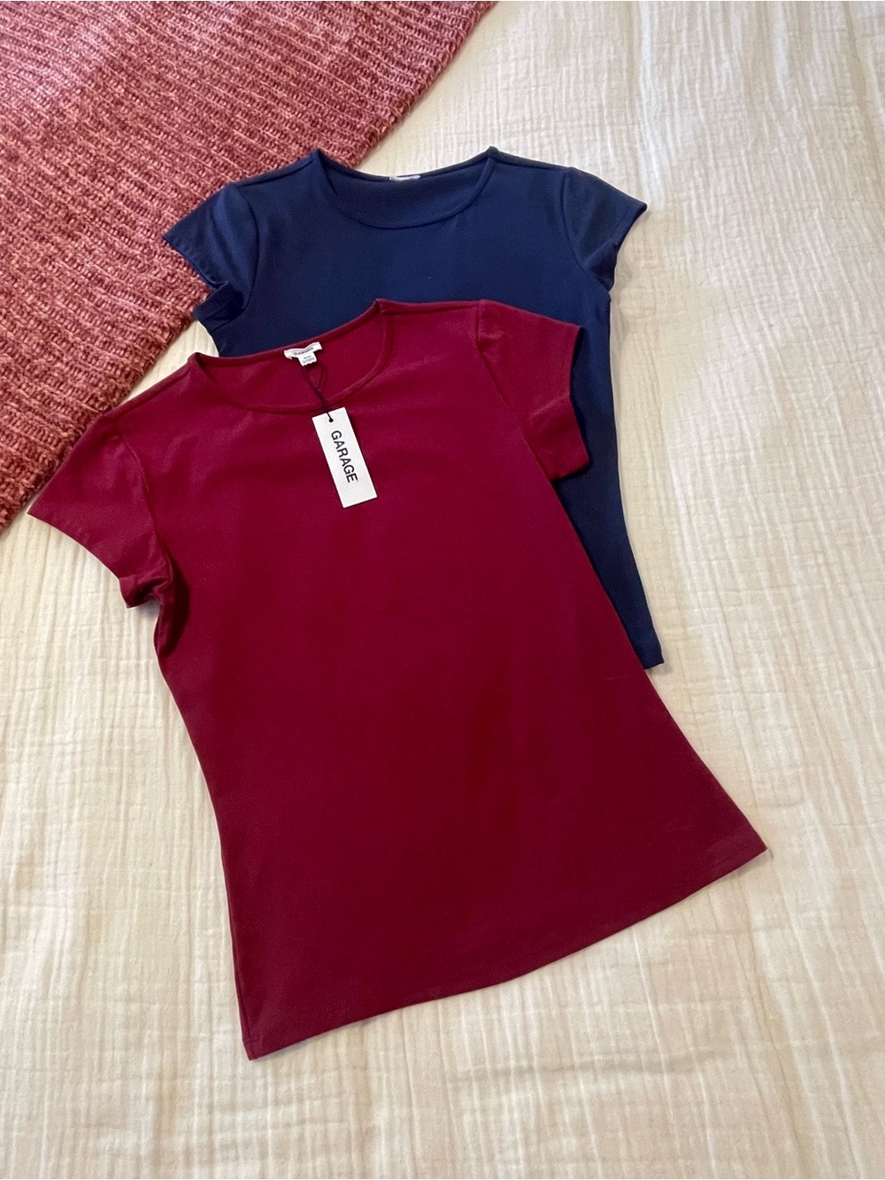 Garage Juniors Short Sleeve Tees in Burgundy and Navy + Wild Fable sage